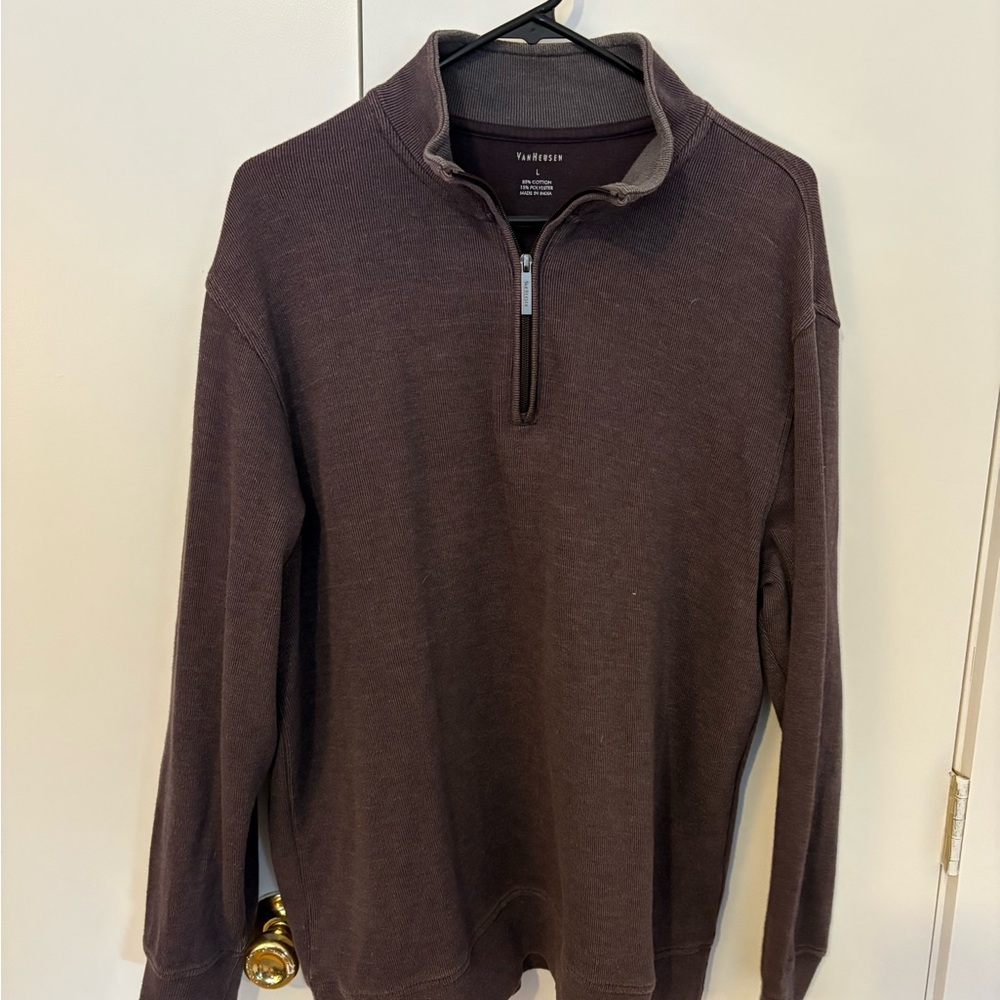 Van Heusen Men's purple Zip-Up Sweater